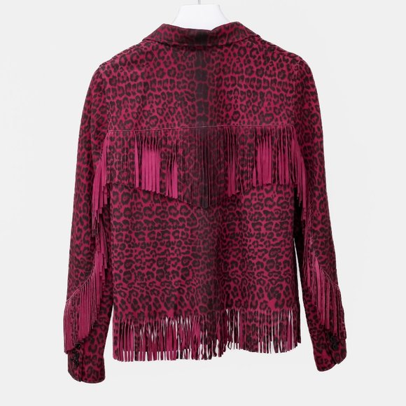 Saint Laurent Fringed Leopard Print Curtis Jacket - Picture 3 of 13